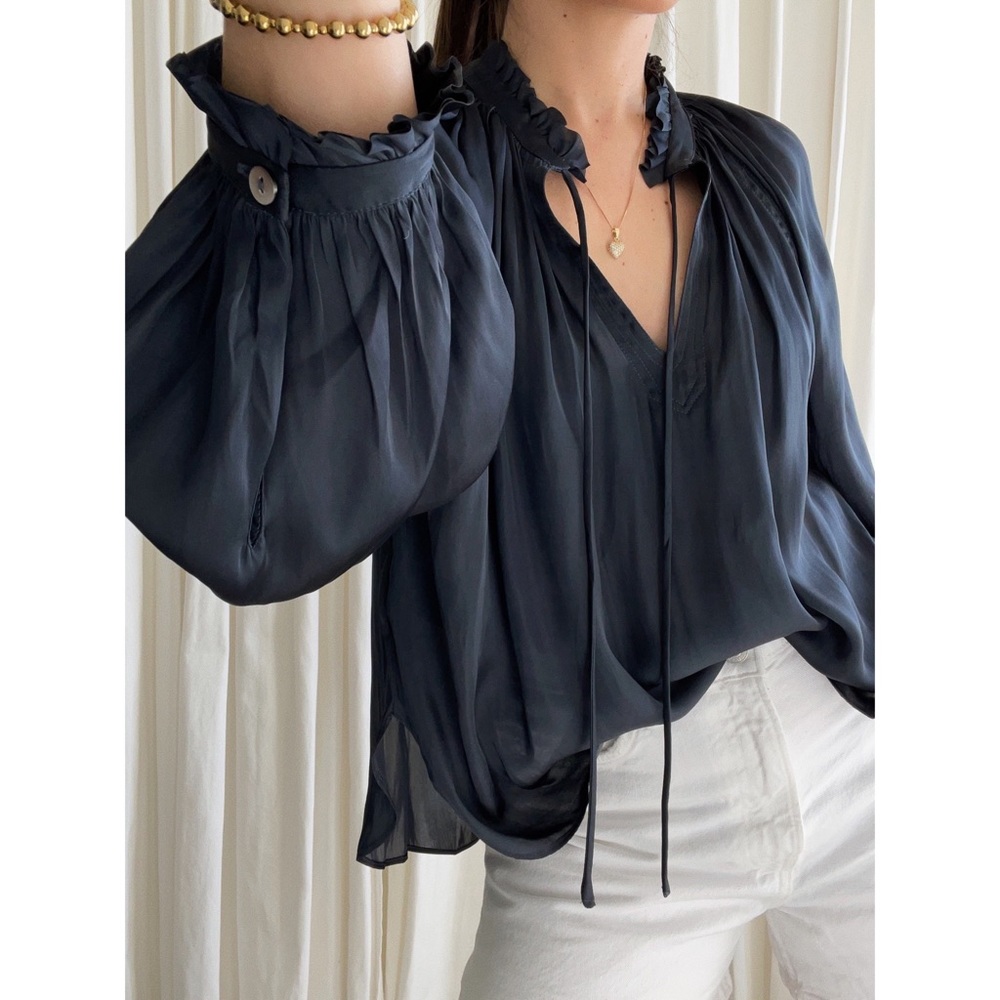ANISTON BLOUSE — In Navy - Picture 3 of 9